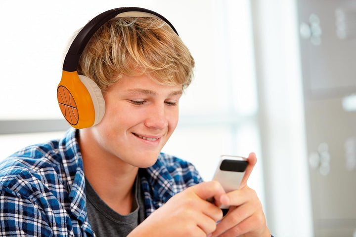 Lexibook - Basketball - 2-in-1 Bluetooth- und kabelgebundene Kopfhörer mit Mikrofon und Steuerungsta