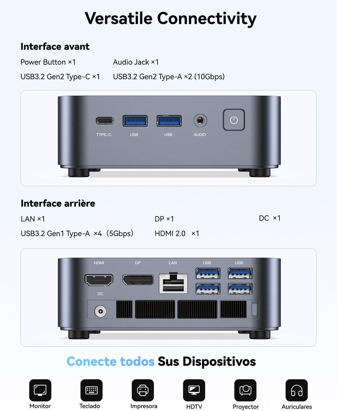 Thomson K3 Mini PC АMD Ryzen 7 7730U(8C/16T, bis zu 4,5 GHz), 16 GB DDR4 512 GB M.2 SSD Mini Desktop
