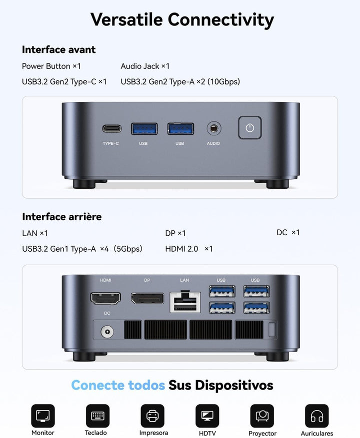Thomson K3 Mini PC АMD Ryzen 7 7730U(8C/16T, bis zu 4,5 GHz), 16 GB DDR4 512 GB M.2 SSD Mini Desktop