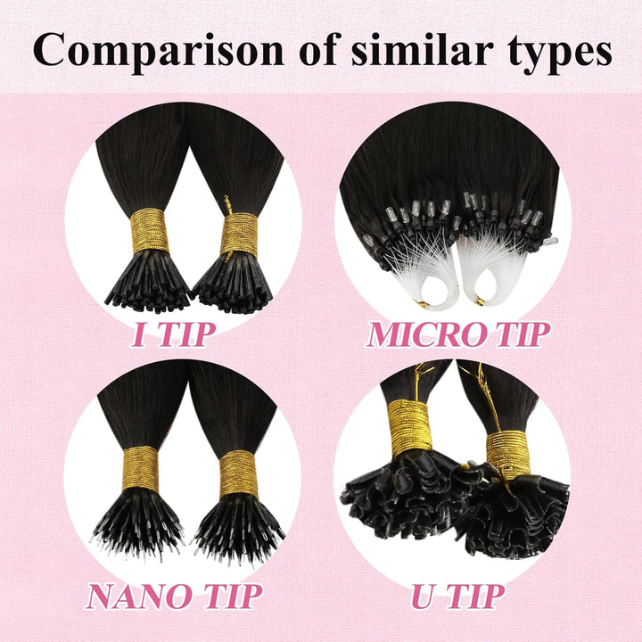 YoungSee Microring Extensions Balayage Microring Extensions Echthaar 1g Braun Ombre Blond Micro Loop