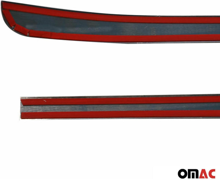 OMAC Kofferraumleiste Heckleiste kompatibel mit VW T5 2003-2015 Doppelheck Edelstahl Dunkel 2tlg T5