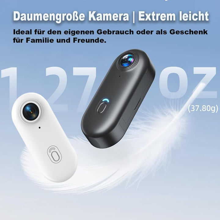 Winnes 4K Action Camera Mini Daumengrösse Sportkamera POV Kamera 4K WiFi Helm Action Camera Magnetmo