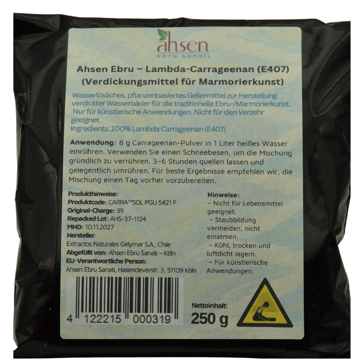 250 gr. Lambda Carrageen, Carrageen, Kerajin, Deniz Kadayifi, Kivam artirici, Ebru Tozu, Carrageenan
