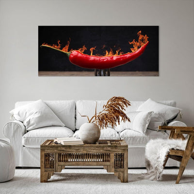 Wandbilder Dekoration Wohnzimmer Chili Paprika Bio Landwirtschaft Panorama Bilder auf Leinwand 120x5