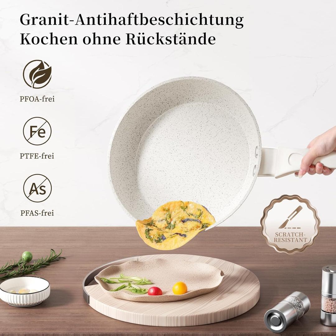 Innerwell Antihaft Bratpfanne 24 cm, Pfanne Induktion mit Keramik Antihaftbeschichtung in Profiquali