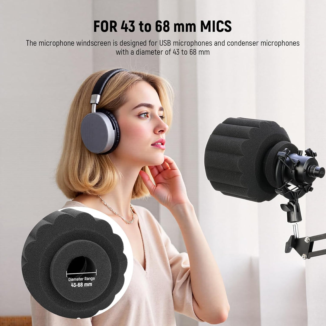 NEEWER Mikrofon Isolationsschild Popschutz, Windschutz Microphone Pop Filter Mask Shield für Gesangs