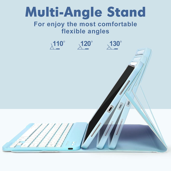 Hülle mit Tastatur für iPad A16 11. Generation 2025 / iPad 10. Generation 2022 (11/10.9 Zoll), Abneh