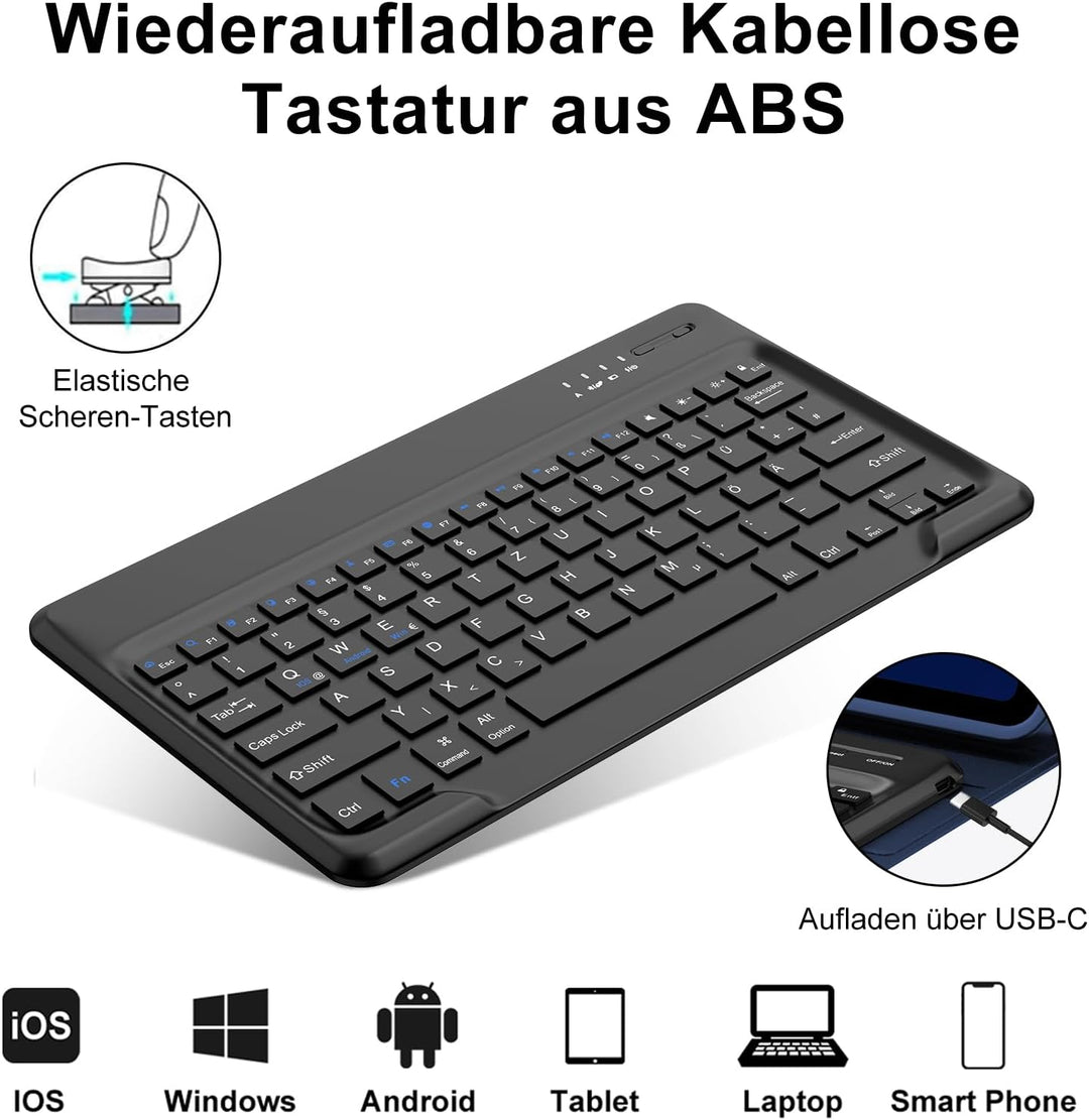 Hülle mit Tastatur für iPad Pro 12.9 Zoll 6ª 2022 /5ª 2021/4ª 2020/3ª Gen 2018, QWERTZ Deutsches Mag