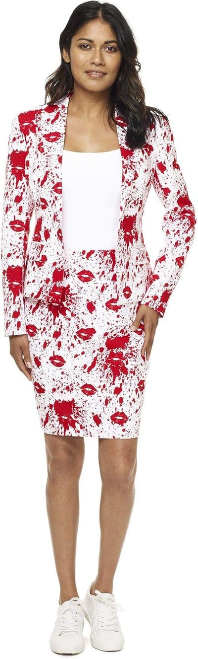 OppoSuits - Verrückter Anzug mit lustigen Prints für Damen - Komplettes Set: Jacke und Rock 34-38 Bl