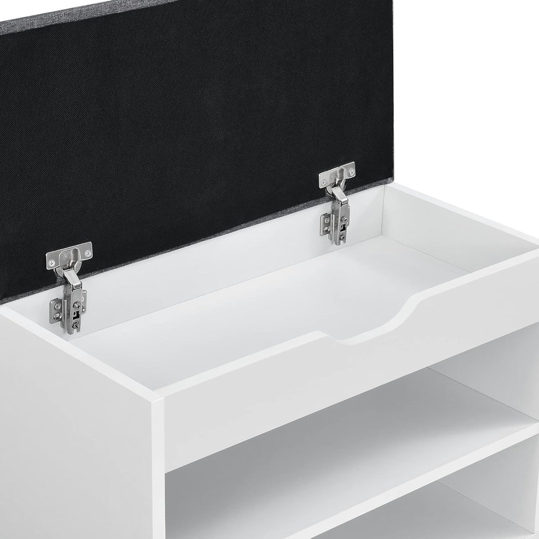 [en.casa] Schuhbank Gentofte 60x30x46cm Schuhschrank mit 3 Ablagefächern Schuhablage für 4 Paar Schu