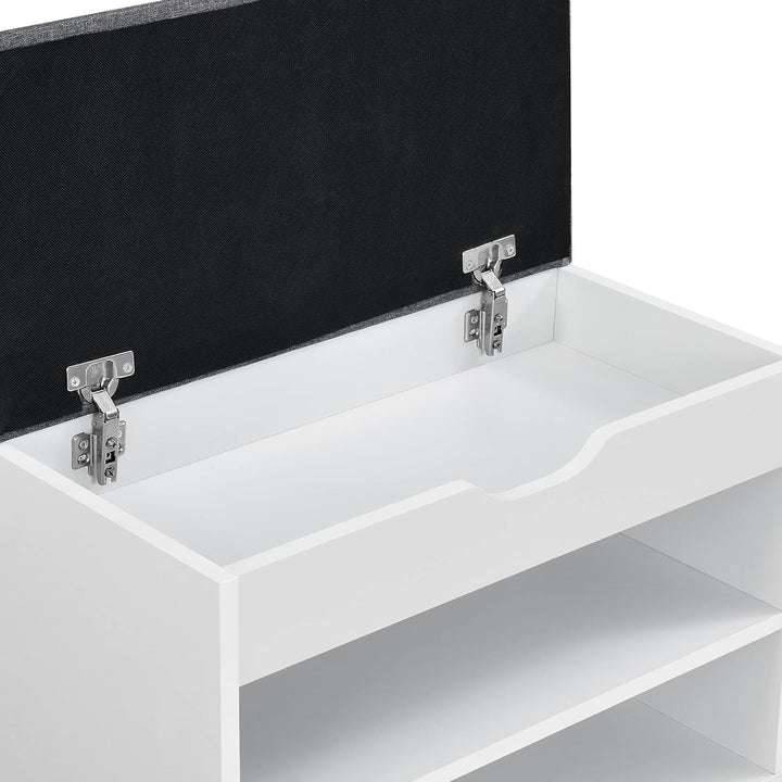 [en.casa] Schuhbank Gentofte 60x30x46cm Schuhschrank mit 3 Ablagefächern Schuhablage für 4 Paar Schu