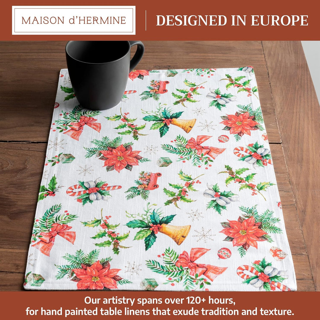 Maison d' Hermine Tischsets, 100% Baumwolle Set mit 4, dekoratives Oster-Tischset, waschbar, Abendes