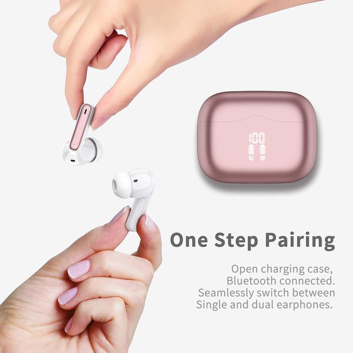 Bluetooth Kopfhörer, Kopfhörer Kabellos Bluetooth 5.3 In Ear Kopfhörer mit 4 ENC Noise Cancelling Mi