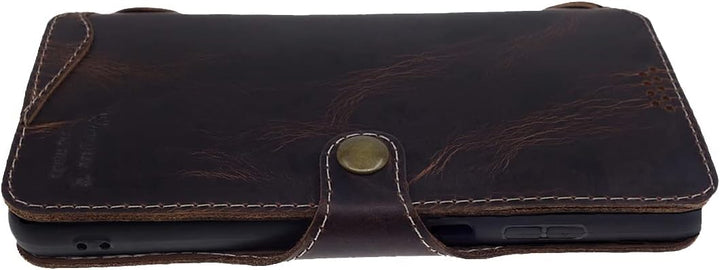 Yogurt Handyhülle für Samsung Galaxy A23 5G, Hülle Echtleder Case Ledertasche Lederhülle für Samsung