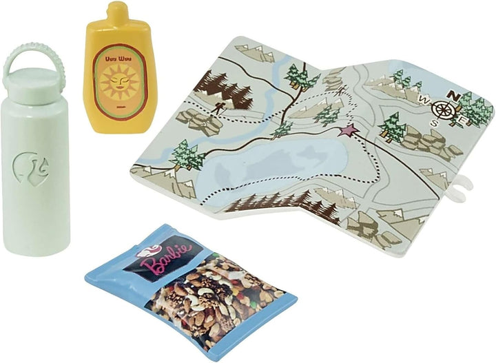Barbie-Puppe, Wander-Barbie, Wander-Set, Barbie-Zubehör, Hut, Sonnenbrille, Taschenlampe, Karte, Fot