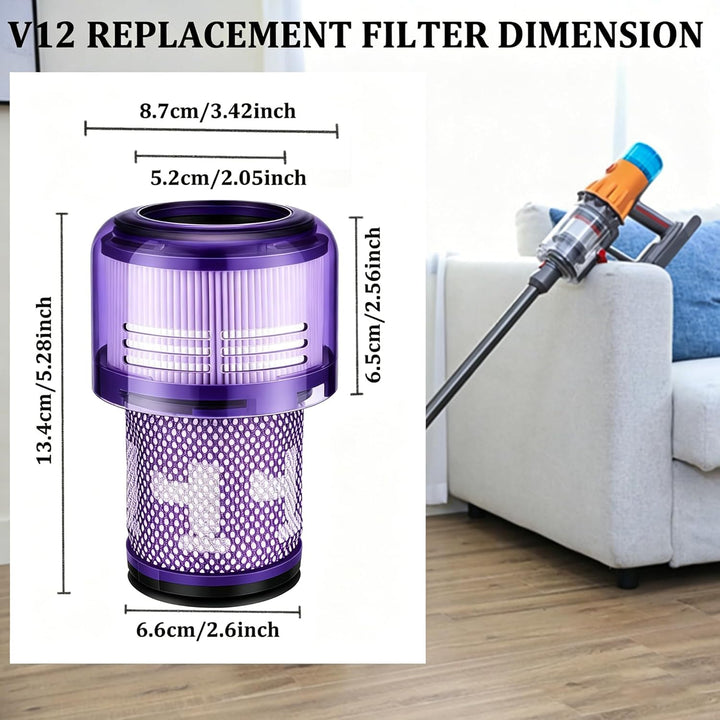 Filter für Dyson V12 Detect Slim Absolute Staubsauger, Waschbar Ersatzteile Hepa Filter Zubehör mit