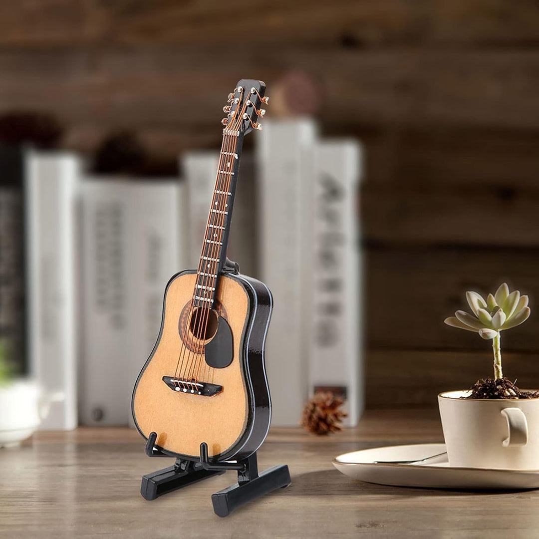 Miniatur-Gitarre, Modell Gitarre aus Holz, Oberflächenbehandlung, schön und langlebig, Dekoration fü