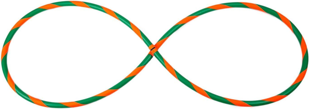 Bunter Hula Hoop Reifen, faltbar, Ø90/95/100cm Grün-Orange Ø100cm, Grün-Orange Ø100cm