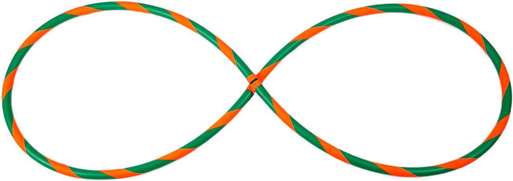 Bunter Hula Hoop Reifen, faltbar, Ø90/95/100cm Grün-Orange Ø100cm, Grün-Orange Ø100cm