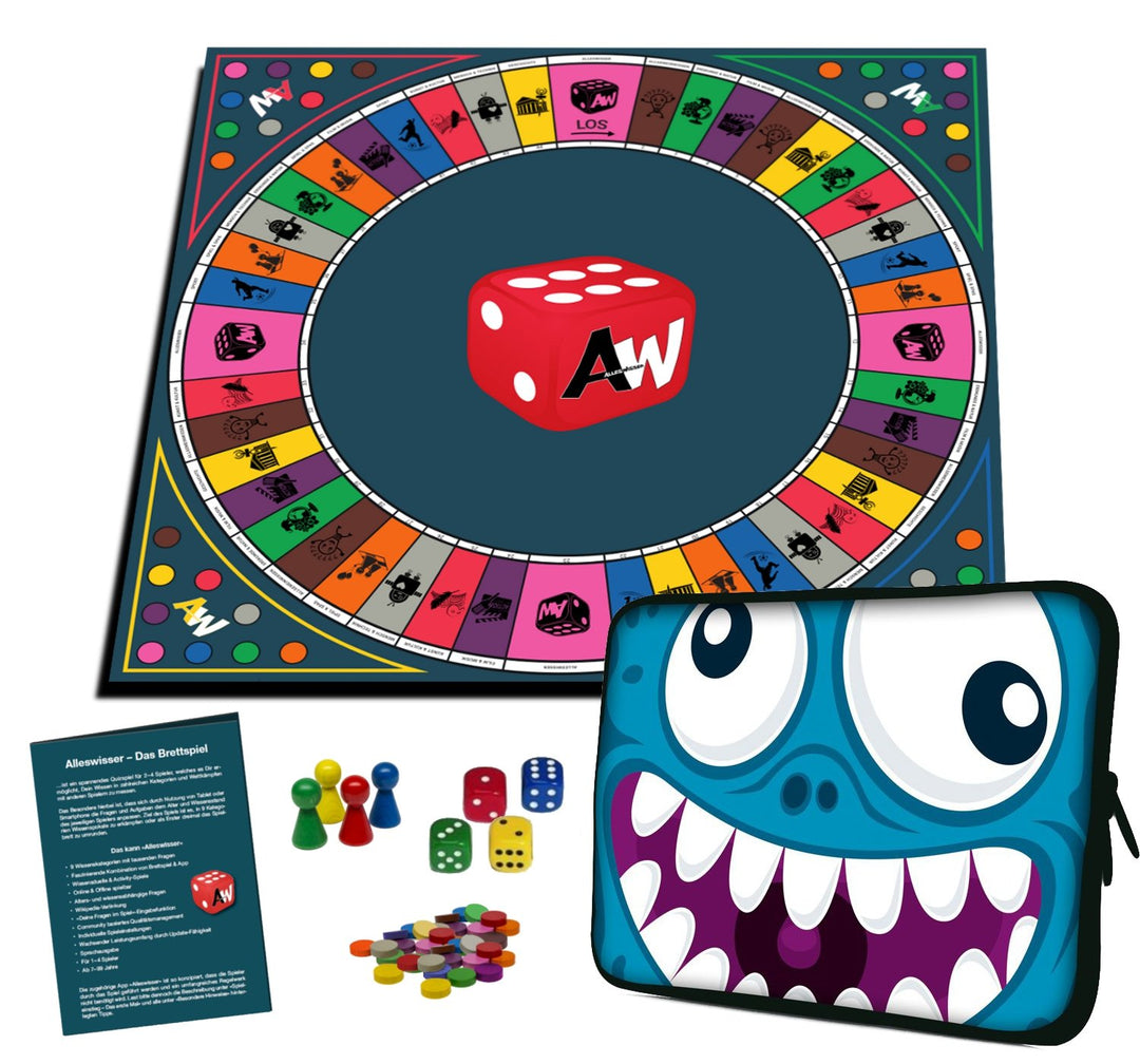 Alleswisser - Das Brettspiel, interaktives Quiz-, Wissens- und Familienspiel mit App für iOS und And