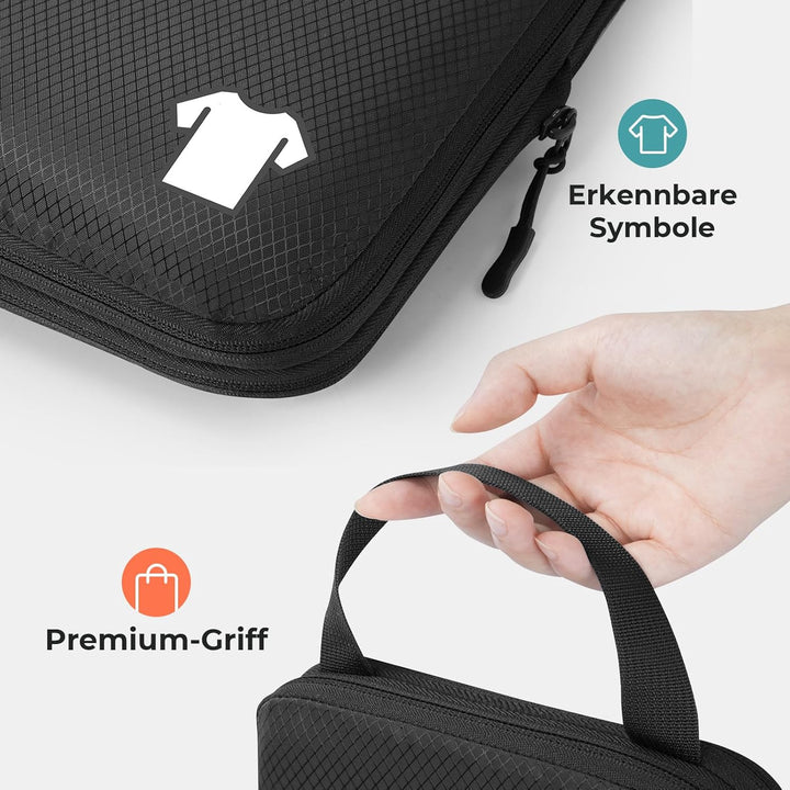 Packing Cubes Compression 8 Stück Koffer Organizer,Wasserdicht PackwüRfel Packtaschen Kompression, T