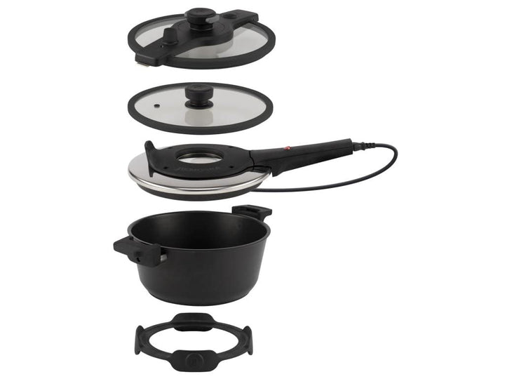 Remoska Tria T41/42-3l, 610W, Multifunktionspfanne mit Glasdeckel und Soft-Schnellkochtopf Funktion,