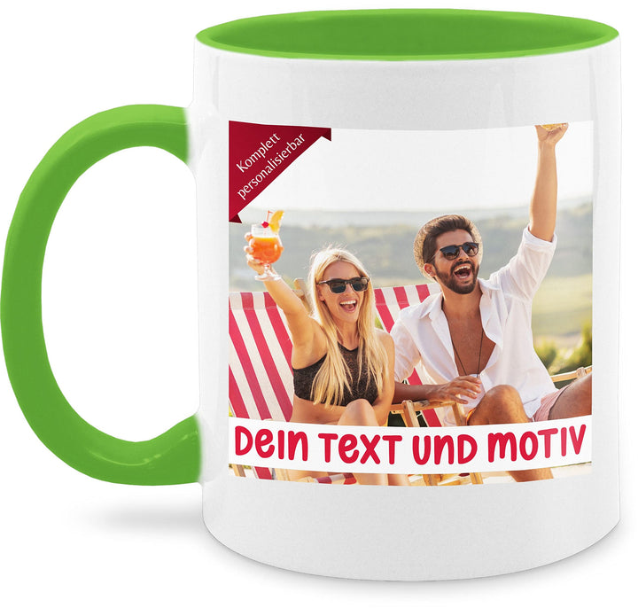 Tasse Tassen 325ml - eigenem Bild - Eigenes Foto Geschenk I - 325 ml - Hellgrün - selbst gestaltet f