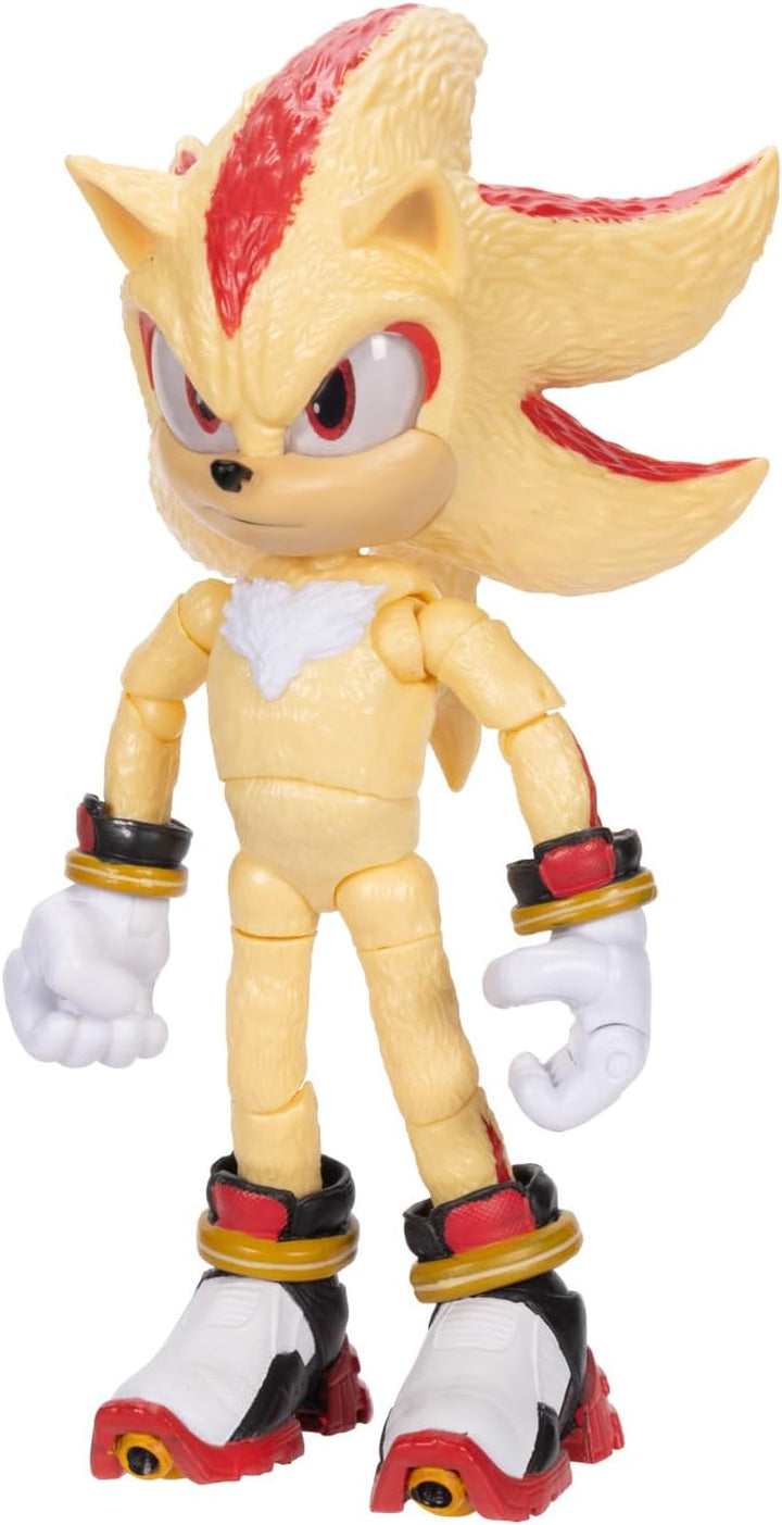 Sonic The Hedgehog Sonic 3 Movie Super Shadow Actionfigur von Jakks Pacific, 13 cm gross, hochbewegl