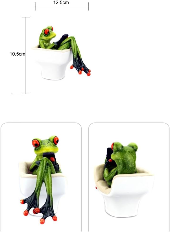 StealStreet ss-g-61233 Frosch Arbeiten auf IT 'S eigenen Badezimmer Business Deko Figur, Grün