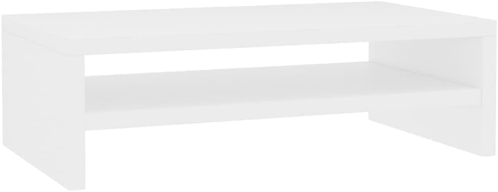 WIFESE Monitorständer Weiss Holzwerkstoff 42x24x13 cm MonitorerhöHung BildschirmerhöHung Monitor Stä