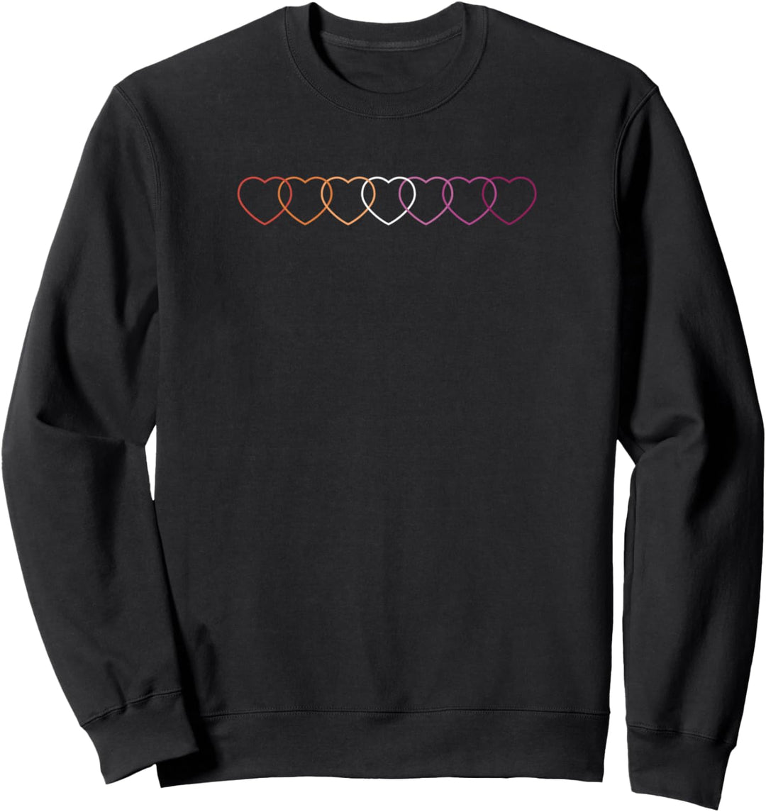 Trendy Pride Lesbian Pride Hearts Sweatshirt