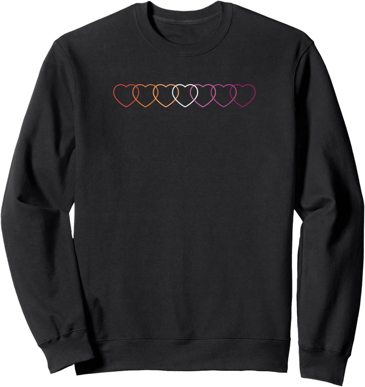 Trendy Pride Lesbian Pride Hearts Sweatshirt