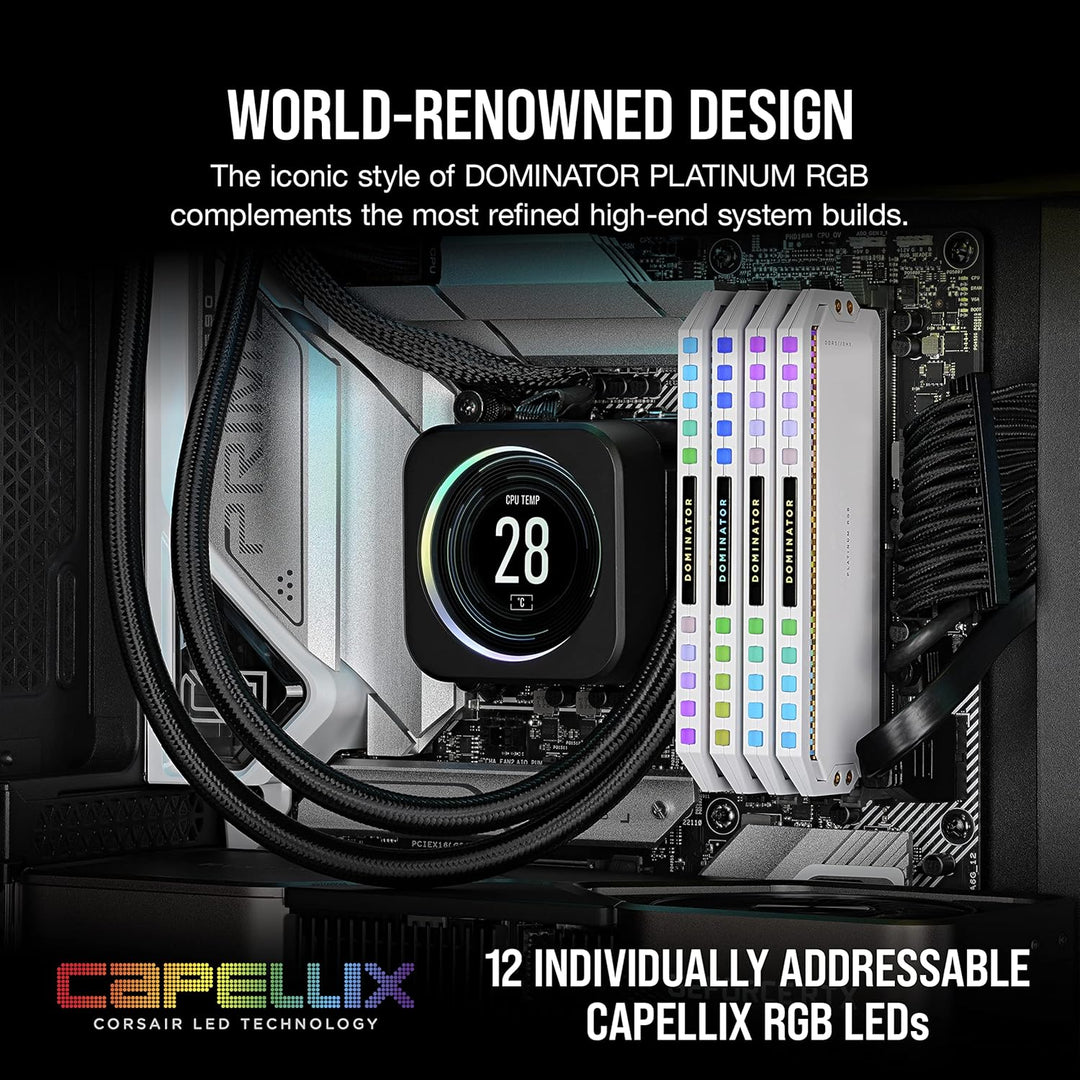 Corsair Dominator Platinum RGB DDR5 RAM 32GB (2x16GB) 5200MHz CL40 Intel XMP iCUE Kompatibel Compute