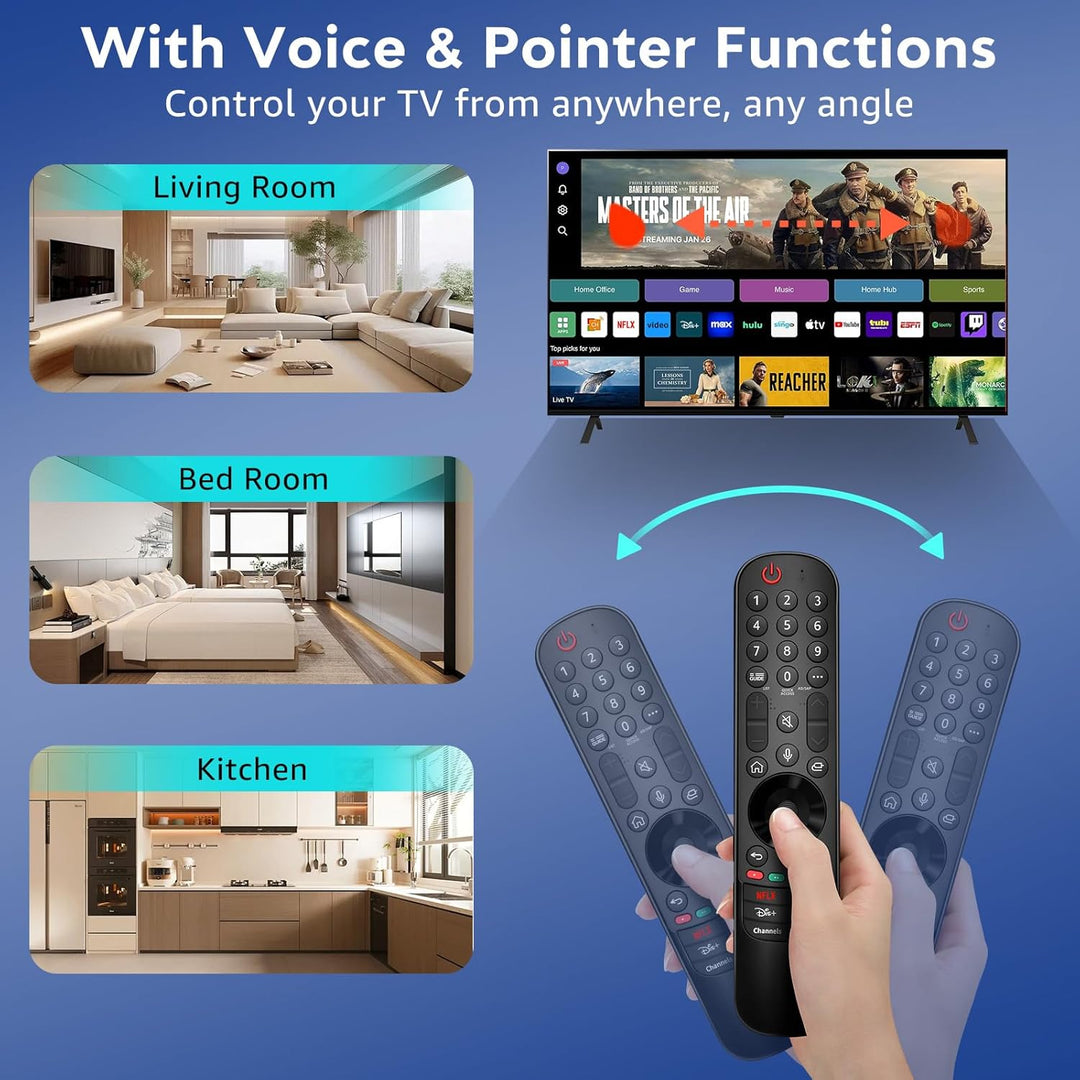 Voice Magic Fernbedienung für LG Fernseher, Ersatz für LG Original Remote MR20GA MR21GA MR22GA MR23G