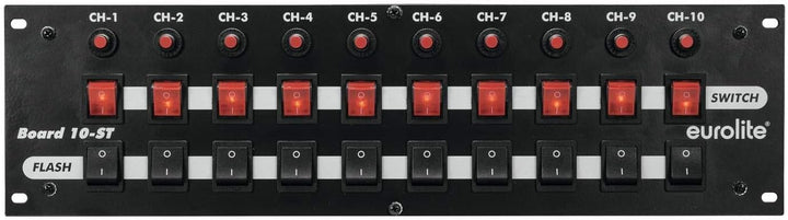 Eurolite Board 10-ST 10x Schutzkontakt | Panel, 10 Schalter (10 x Flash), getrenntes Schalten (10 Sc