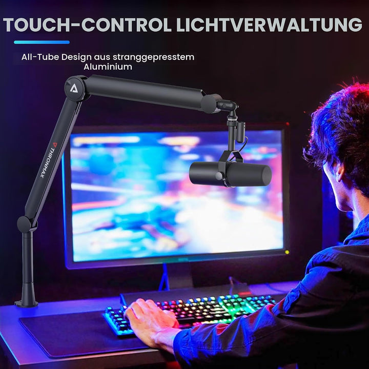THRONMAX S8 Mikrofon arm, Mikrofonständer für Game Streaming und Broadcasting, Stabiler und universe