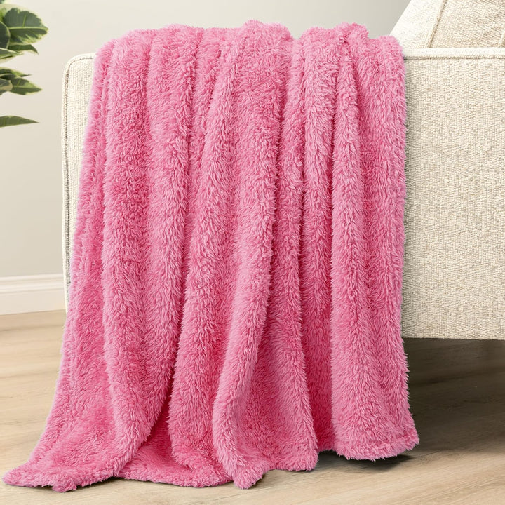 PAVILIA Flauschige Sherpa-Überwurfdecke für Couch-Sofa | Plüsch-Zottel-Fleecedecke | weich, flauschi