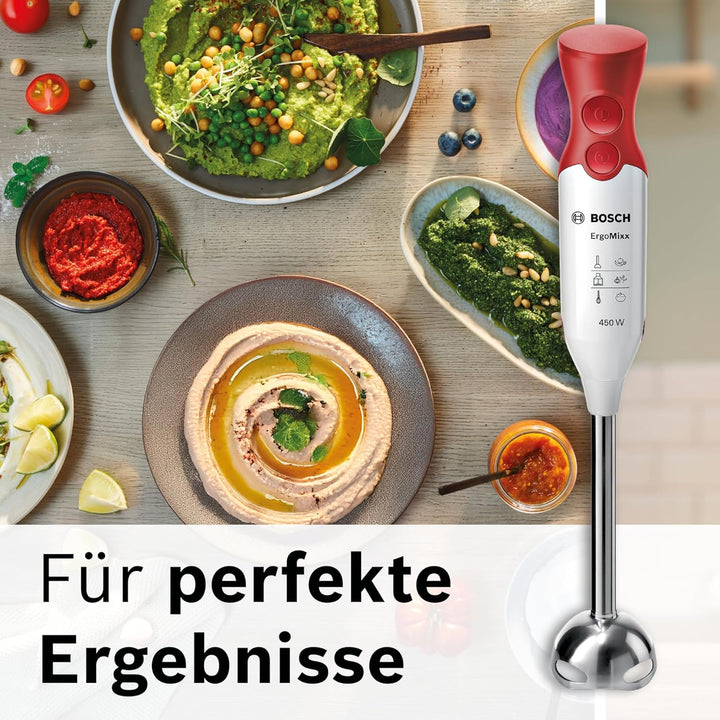 Bosch Hausgeräte Stabmixer ErgoMixx MSM66110, Edelstahl-Mixfuss, Mix- und Messbecher, 2 Geschwindigk