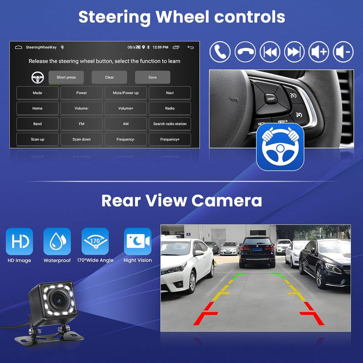 Hikity 1+32GB Autoradio Navi Für VW Passat Golf MK5 MK6 Caddy Polo T-Ouran Seat,7 Zoll Touchscreen A