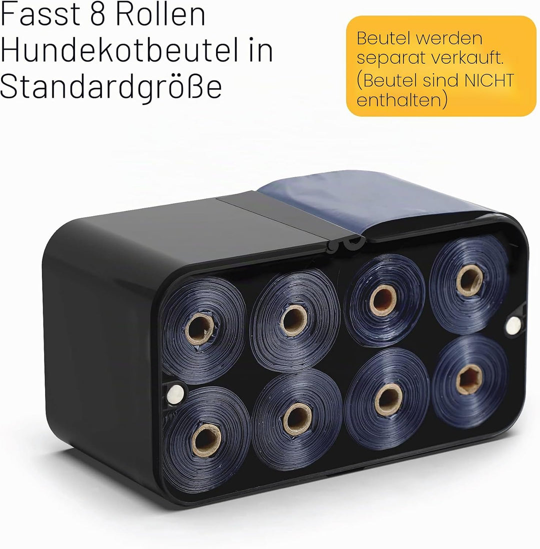 SVD.PET Hundekotbeutelspender, Wandhalterung, Kotbeutelspender, hält 8 Rollen Kotbeutel, für Innen-