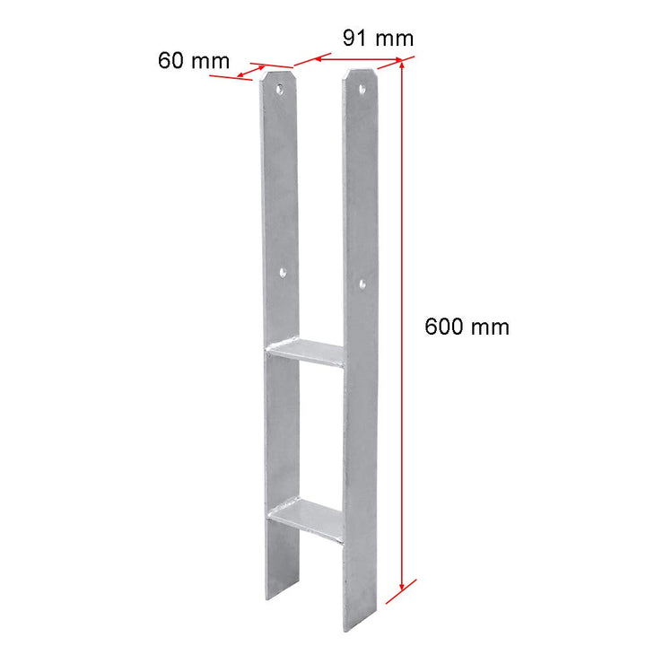Ansobea H-Pfostenträger H-Anker Pfostenanker Set H Anker Pfostenträger Träger Anker Pfosten H-Form S