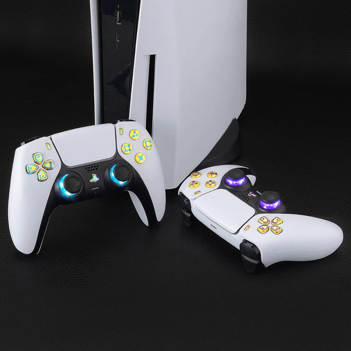 eXtremeRate 9 Modi 7 Farben DTF V3 LED Kit für ps5 Controller Ersatz Leuchttaste D-Pad Thumbsticks S
