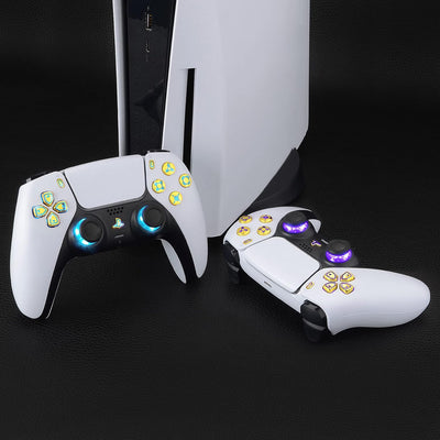 eXtremeRate 9 Modi 7 Farben DTF V3 LED Kit für ps5 Controller Ersatz Leuchttaste D-Pad Thumbsticks S