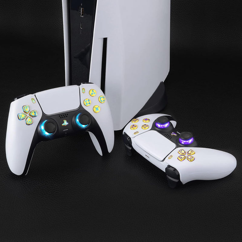 eXtremeRate 9 Modi 7 Farben DTF V3 LED Kit für ps5 Controller Ersatz Leuchttaste D-Pad Thumbsticks S