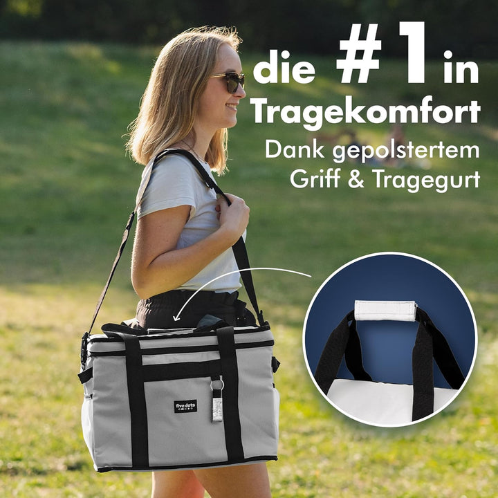 Kühltasche faltbar zum Einkaufen & Picknick - Kühltasche gross Auto als Thermotasche & Picknicktasch
