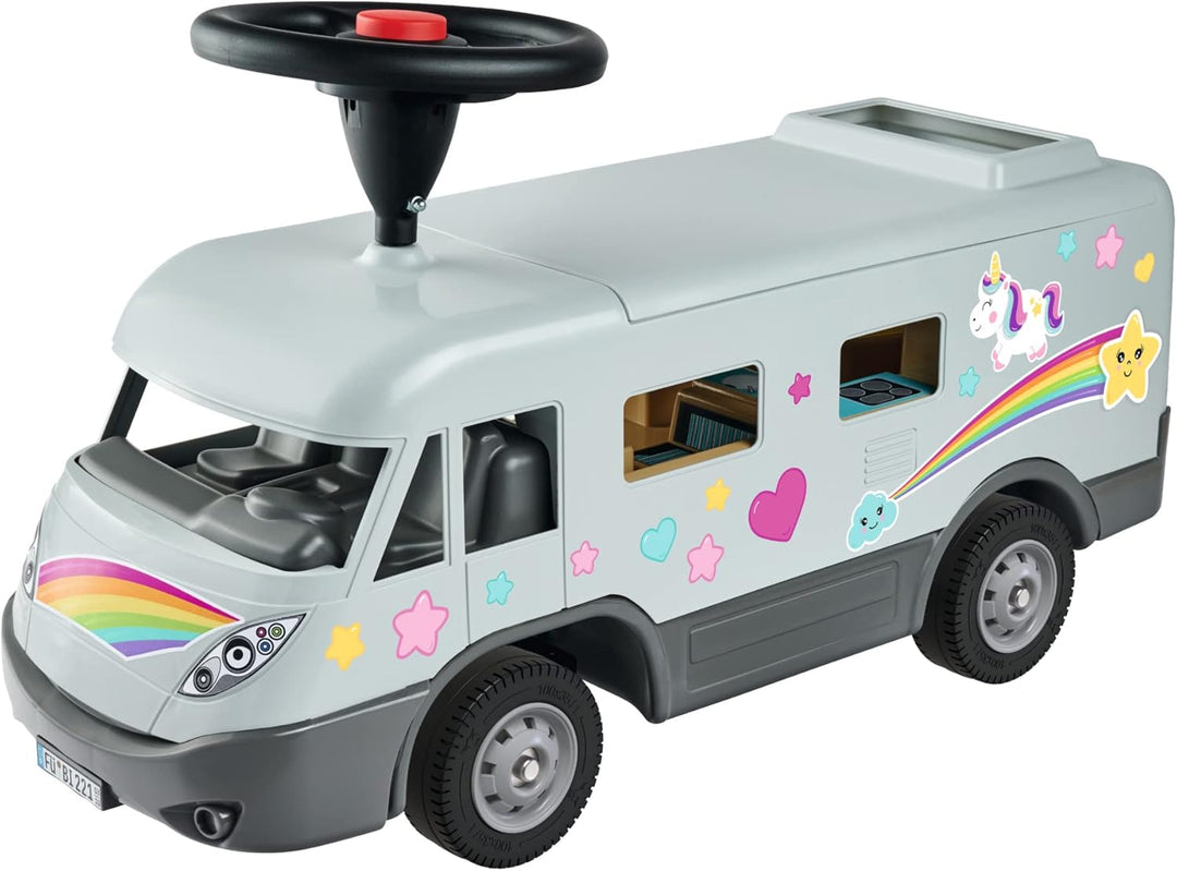 BIG-Camper – Rutsch- und Spielauto - Spielzeug-Wohnmobil mit Flüsterrädern zum Fahren und Spielen fü