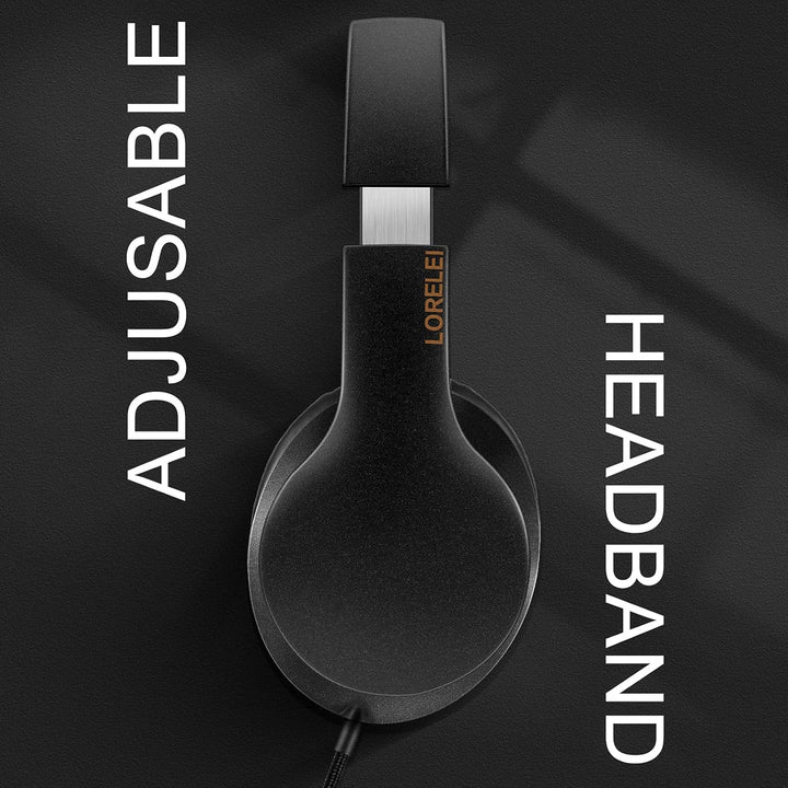 LORELEI X6 Over-Ear Headphones with Microphone, Lightweight Foldable & Portable Stereo Bass Headphon