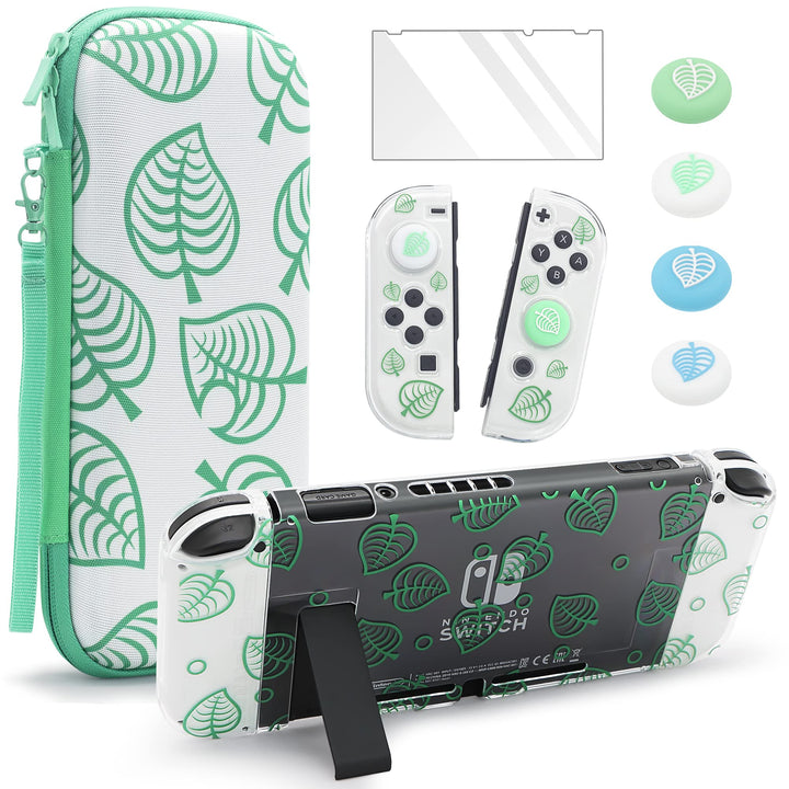 BRHE Switch Tasche Case für Nintendo Switch mit Schutzhüllen, Animal Crossing Switch Schutzhüll Reis