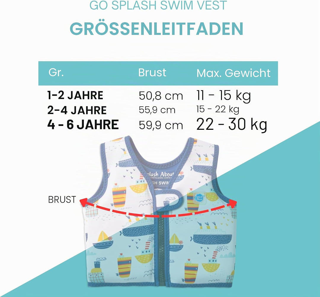 Splash About Go Splash Schwimmweste Tug Boats 2-4 jahre, Tug Boats 2-4 jahre
