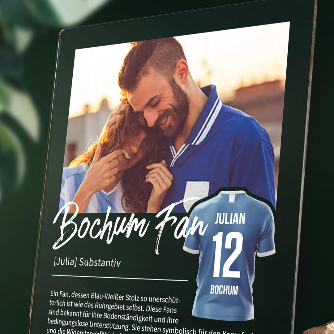 Bochum Geschenk personalisiert - Acryl Geschenk - Definition: Bochum Fan - Bochum Fanartikel, Bochum